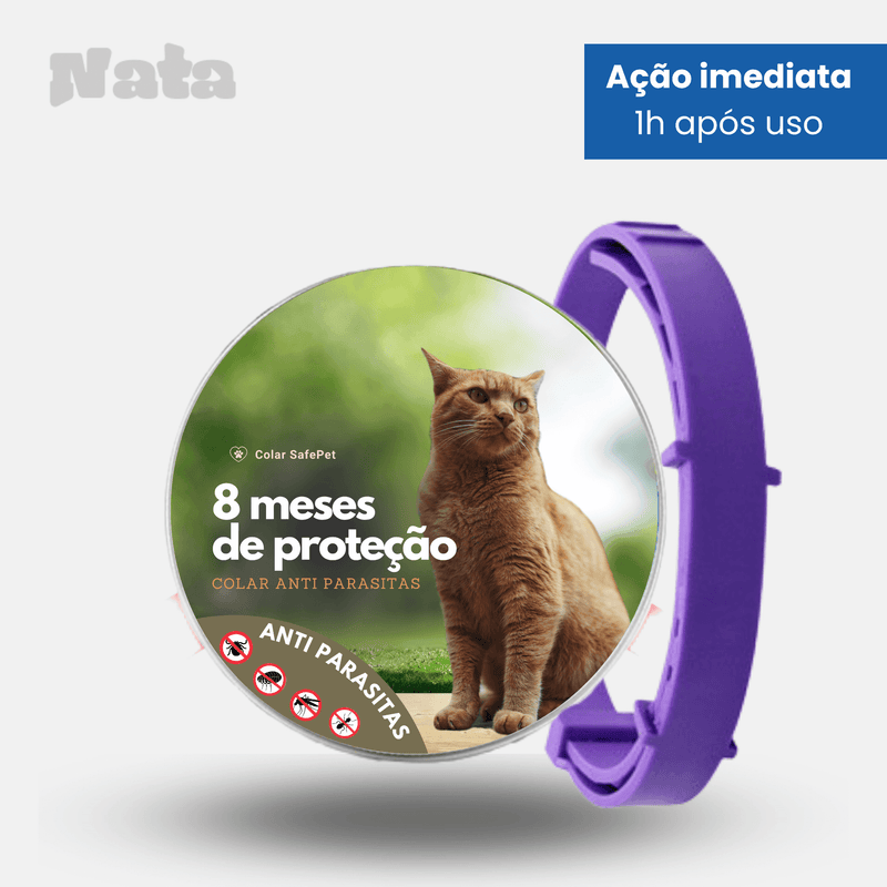 Colar SafePet - Anti Pulgas e Carrapatos [8 Meses de Proteção]